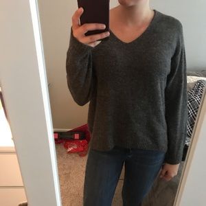 H&M Dark Grey V-Neck Sweater XS